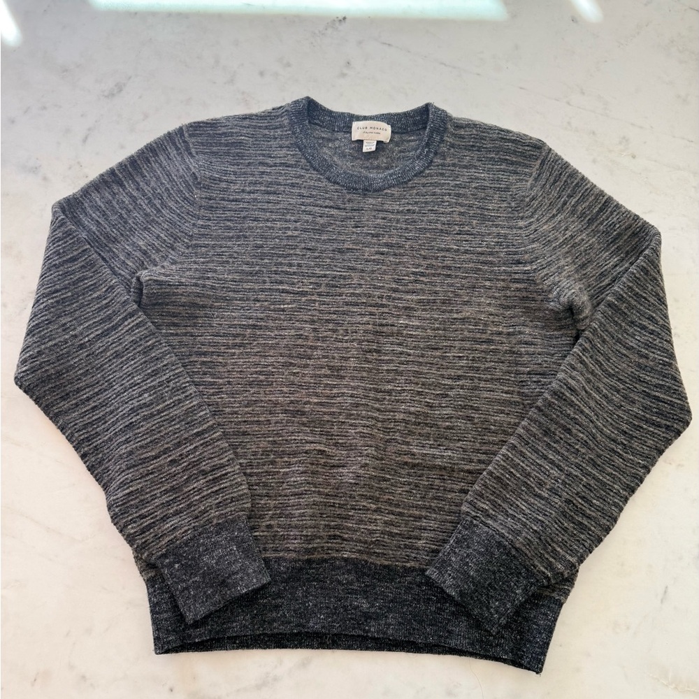 Club Monaco Marled Charcoal Crewneck Sweater - Men